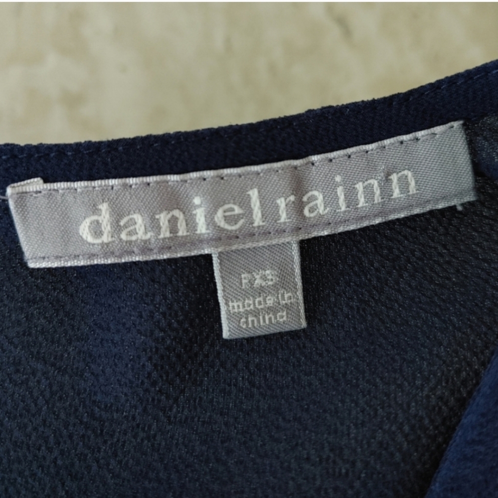 Daniel Rainn Jarvis Mesh Sleeve Detail Blouse - Navy - XS Petite - Picture 6 of 6
